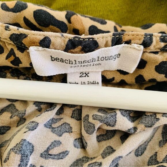 Anthropologie Beach Lunch Lounge Leopard Print Causal Sundress Tank Dress - Picture 7 of 8